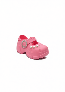 Zoccoli con plateau e perle, stile Mary Jane, scarpe estive per donne e ragazze, taglia 17, morbidi, leggeri, in plastica, con punta chiusa - Product Image 1