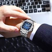 Reloj de pulsera deportivo cuadrado de lujo para hombre, resistente al agua, luminoso, Orologi, relojes de cuarzo para hombre, Reloj de acero inoxidable para hombre