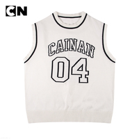 Logo personnalisé Jacquard broderie pull sans manches gilet été tricots vêtements de sport tricotés Football basket-ball gilet hommes
