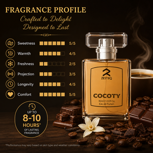 Zesteq Cocoty Parfum Unisexe Premium 30 ml Eau de Parfum avec une Fragrance Riche Inspirée du Café et du Chocolat Longue Durée Gourmande - Product Image 3