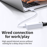 Plug and Play USB C vers 100M Adaptateur Ethernet Type C vers RJ45 Carte réseau Lan pour PC et L Convertisseur de réseau externe