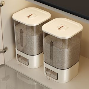 Distributeur de riz automatique à un bouton, hermétique, en plastique, 10L+, anti-humidité, anti-insectes, conteneur de stockage moderne, carton - Product Image 2