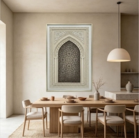 Grande Mosquée, lieu sacré architectural, œuvre d'art en grès 5D, peinture à l'huile artisanale musulmane, peinture islamique et arts muraux