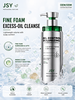 Shampo Pengontrol Minyak dan Penambah Volume 500ml Pembersih Mendalam Perawatan Kulit Kepala Aroma Segar Perawatan Rambut Harian OEM ODM Label Pribadi