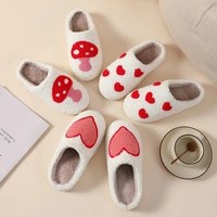 2025 Nieuwe Collectie Valentijn Hart Patroon Winter Slippers Gezellig Pluche Indoor Slippers Anti-Slip Warm Huis Slaapkamer Voor Vrouw Man