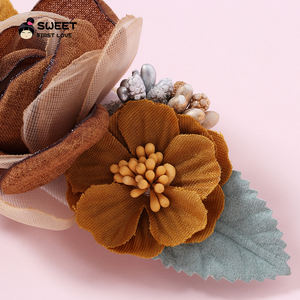 Natural well <span class=keywords><strong>Baby</strong></span> Girl Stirnband mit Perlen Schöne <span class=keywords><strong>Baby</strong></span> Girl Taufe Foto Prop Haarschmuck Blumen Stoff Stirnband - Product Image 5
