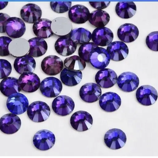 Warna Baru Beludru Ungu Tanpa Perbaikan Berlian Imitasi Pipih Batu Kristal untuk Cangkir Tumbler