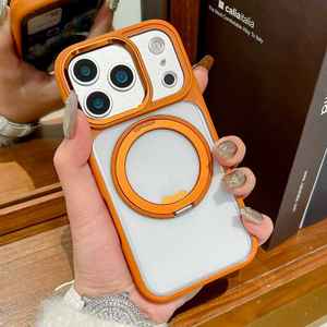 Custodia per telefono più alta con rotazione 360 ad anello magnetico supporto custodia trasparente telaio in metallo con linea d'<span class=keywords><strong>oro</strong></span> per <span class=keywords><strong>IPhone</strong></span> 17 <span class=keywords><strong>Pro</strong></span> <span class=keywords><strong>Max</strong></span> - Product Image 5