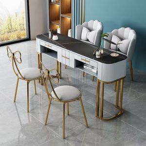 Beauty Salon New Arrival Modern Luxury <b>Nail</b> Salon Gray Manicure <b>Tables</b> <b>Nail</b> Salon Furniture - Product Image 5