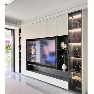 Meuble TV en bois contreplaqué de mélamine sur mesure Différents styles-Moderne Réglable Extensible Pliable Maison Hôtel Ferme Entrepôt - Product Image 4