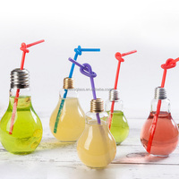 Nouveau design chine meilleur prix 100ML 500Ml verre verres ampoule en forme de paille tasse jus eau boisson bouteille pour la décoration