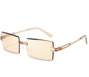 Frameless Cut Square Gradient Ocean UV400 Unisex <b>Sunglasses</b> European American Fashion Instagram Popular Street Photography - Product Image 5
