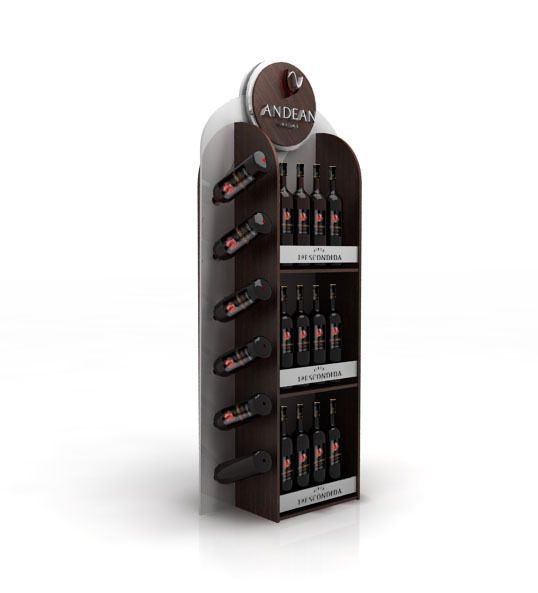 Customized Solid Wood Wine Beverage Display Rack Multi Tier Structure for Retail Stores & Supermarket — view 1