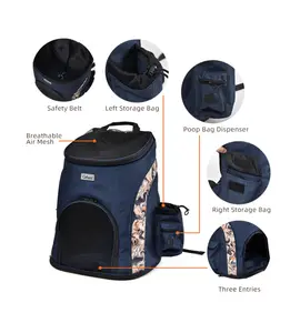 Waterproof Pet Travel Backpack Oxford Durable Breathable Safety Small Cat Dog Carrier Bag