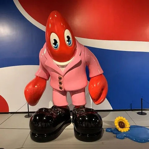 Estatuas de jardín al aire libre de setas de dibujos animados escultura duradera de fibra de vidrio para decoración de iglesia/templos interior/exterior - Product Image 6