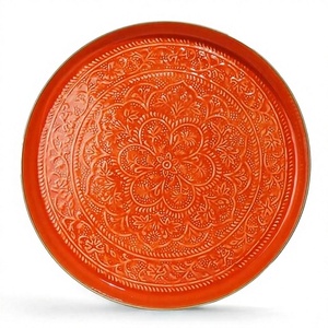 Bandeja de Servir de Metal Esmaltado de Lujo, Plato Ovalado Decorativo con Patrón de Ágata, Elegante Plato Decorativo para Mesa de Centro para el Hogar - Product Image 6