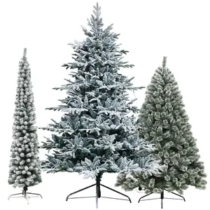 Duoyou Factory Handmade Luxury Premium Iutdoor Artificial Xmas Snowing Flocked Christmas Tree Decor