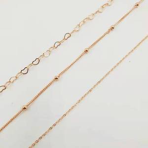Colar banhado a ouro 18k, corrente de cobre bronze, pulseira para diy, pingentes encantadores, joias, corrente de encaixe - Product Image 5