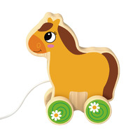 Mini cheval à pousser pour tout-petits, jouet en bois pour bébé