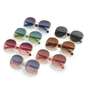 Lunettes de soleil à monture ronde <span class=keywords><strong>pour</strong></span> femmes, design Unique, dégradé, métal, dentelle, 2023 - Product Image 3