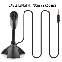 Microphone Condensateur Mini Portable Omnidirectionnel 3,5 mm - Utilisation en Conférence, Câblé, Anti-bruit, Léger, en Plastique, Col de Cygne