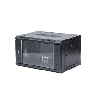 Gabinete de Datos Modular de Acero SPCC Reforzado de 6U, Montado en Pared, con Puerta de Vidrio Templado con Cerradura y Parte Superior de Malla Ventilada, para Oficina en Casa - Product Image 1