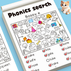 Nuevo Juego de Buscar y <span class=keywords><strong>Encontrar</strong></span> Palabras Fonéticas para Niños Pequeños: Divertidos Juegos de Rompecabezas para Mejorar la Concentración, Muestra Gratis - Product Image 1