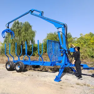 China Hersteller Traktor montiert/Traktor Zapfwelle angetrieben Holzkran 8ton Lade kapazität mit allem Zubehör