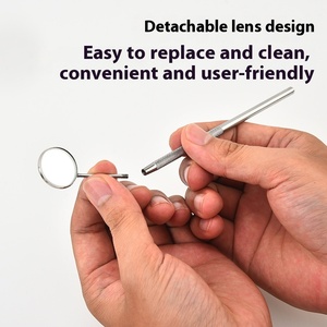 Thép không gỉ nha khoa gương để kiểm tra răng miệng phẳng ánh sáng miệng ống kính Hướng dẫn sử dụng điện hộ gia đình nhỏ nha khoa phòng khám gương - Product Image 4