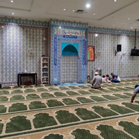Wand-zu-Wand Bedruckter Moschee-Gebetsteppich Feuerfester Schallabsorbierender Bogenförmiger Geometrischer Muster-Teppich für Ganzraum-Gebetsbereich