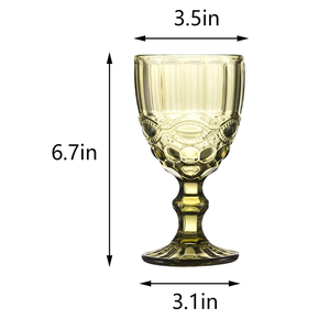 Copas de cristal Vintage con tallo de patrón en relieve personalizado más vendido de Color claro alto para Rusia Krusovice Bonnane Ararat - Product Image 2