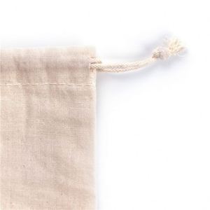 Promotional Recyclable Thin Organic Cotton <b>Drawstring</b> <b>Bag</b>-Custom Logo for Hair Accessories Belts & Ties - Product Image 3