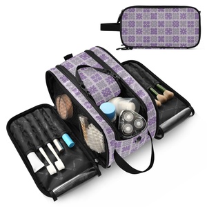 Hawaiian Custom Purple Puakenikeni Quilt Portable <b>Makeup</b> <b>Case</b> Large Capacity Zipper Toiletry Skincare Cosmetic Bag for Women - Product Image 1