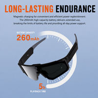 Lunettes de caméra vidéo d'action sans fil V06, 8MP HD, photographie intelligente, lunettes de soleil étanches IPX-5, commande vocale tactile, assistant IA