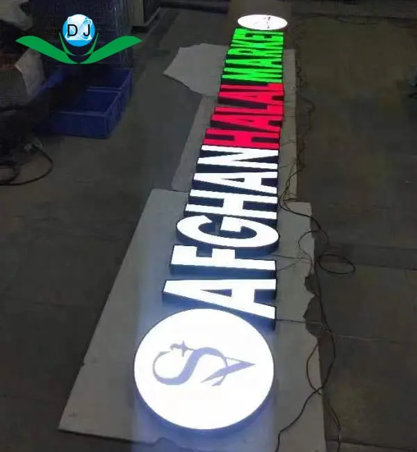 China 6inches height diy frontlit led signs acrylic channel letter sign water proof custom led logo 3d sign board