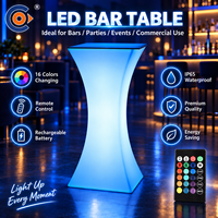 Table lumineuse LED COOLQING, mobilier lumineux pour la location d'événements, mariage, fête, bar, boîte de nuit, décoration de lieux, RGB rechargeable