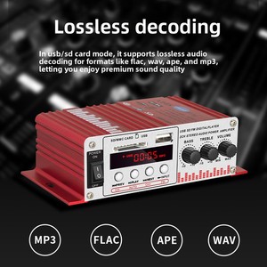 Mini <span class=keywords><strong>Amplificador</strong></span> <span class=keywords><strong>de</strong></span> <span class=keywords><strong>12V</strong></span> para el Hogar <span class=keywords><strong>de</strong></span> 2 Canales con Radio FM, USB y <span class=keywords><strong>Sonido</strong></span> Hi-Fi para Automóvil y Uso Doméstico - Product Image 4