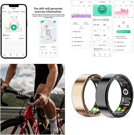 R02 Smart Ring Stainless Steel Case Health Stress Sleep Tracking Finger Rings for Men Women