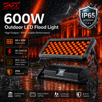 Projecteur LED étanche IP65 600W RGBW 4-en-1 avec contrôle DMX512, CRI Ra95, pour jardin, piste de danse, éclairage mural, location événementielle