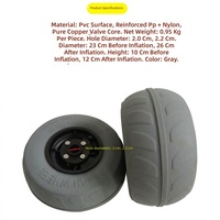 Roues à ballons de 9, 10,5 et 12 pouces pour chariot de plage, kayak, chariot à roulettes, VTT, camping – Pneus de sable gonflables en PU basse pression de remplacement