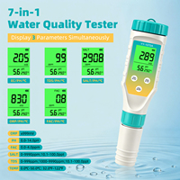Détecteur de qualité de l'eau multiparamètres YAGO 7-en-1 PH TDS EC ORP Salinité FAC Testeur de température Mètre de test d'eau rechargeable