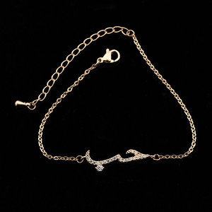 Bracciale Regolabile con Pendente in Lega di Rame con Dichiarazione in Lingua Araba Islamica, Zirconi, Argento/Oro Rosa - Product Image 6