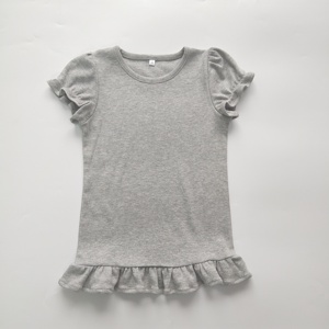 Camisetas de Manga Abullonada para Bebés, con Encaje en la Parte Inferior, Camisetas Blancas para Niñas, Camisetas Divertidas para Sublimación - Product Image 2