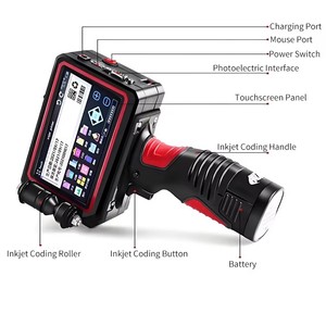 Nouvelle imprimante à jet d'encre portable pour <span class=keywords><strong>code</strong></span>-barres, <span class=keywords><strong>date</strong></span> d'expiration, logo, machine de codage industrielle en bois de 5 cm 50,8 mm pour carton, plastique, métal - Product Image 1
