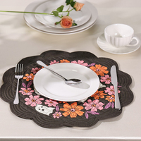 Set de table 100 % polyester, chemin de table et tapis de table irréguliers personnalisés pour mariage, maison, hôtel, restaurant