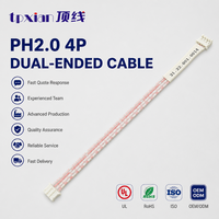 Maßgefertigter JST PHR-4 4-Pin Doppelkopf-Kabelbaum AWM 2468 26AWG Rot-Weiß Flachbandkabel-Baugruppe für Elektronische Geräte-Signalübertragung