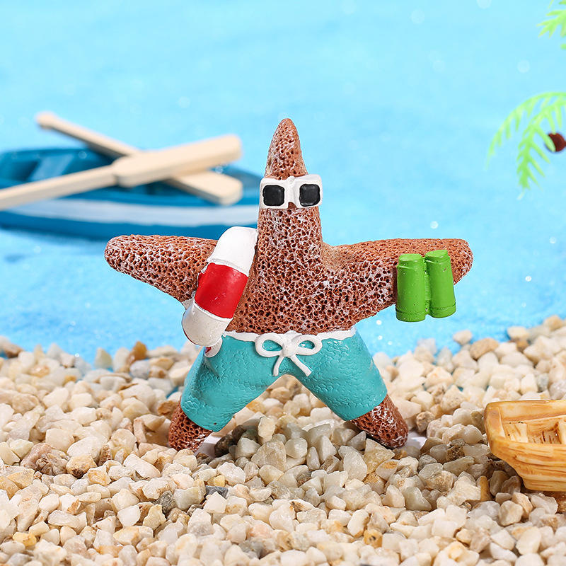 6.5CM blue starfish with twine