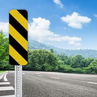 Panneau de signalisation Chevron 8" x 24" en aluminium réfléchissant de qualité ingénierie 3M, fabriqué en Chine