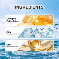 Gélules d'huile de poisson Oméga 3 à marque privée OEM, 2500 mg EPA DHA, 60 gélules, complément nutritionnel quotidien