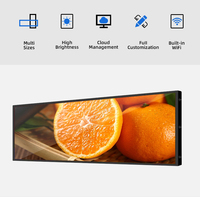 Pantalla LCD de Barra Estirada de 43 Pulgadas, Ultra Ancha, para Señalización Digital Interior, Montada en Pared, para Publicidad Comercial en Comercios Minoristas